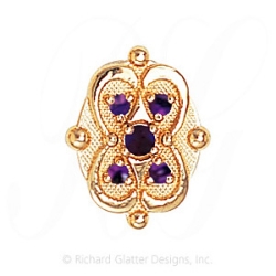 GS538 AMY - 14 Karat Gold Amethyst Slide 